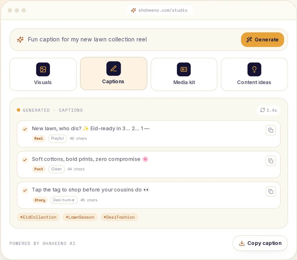 Captions & titles tab of the Creator AI Studio