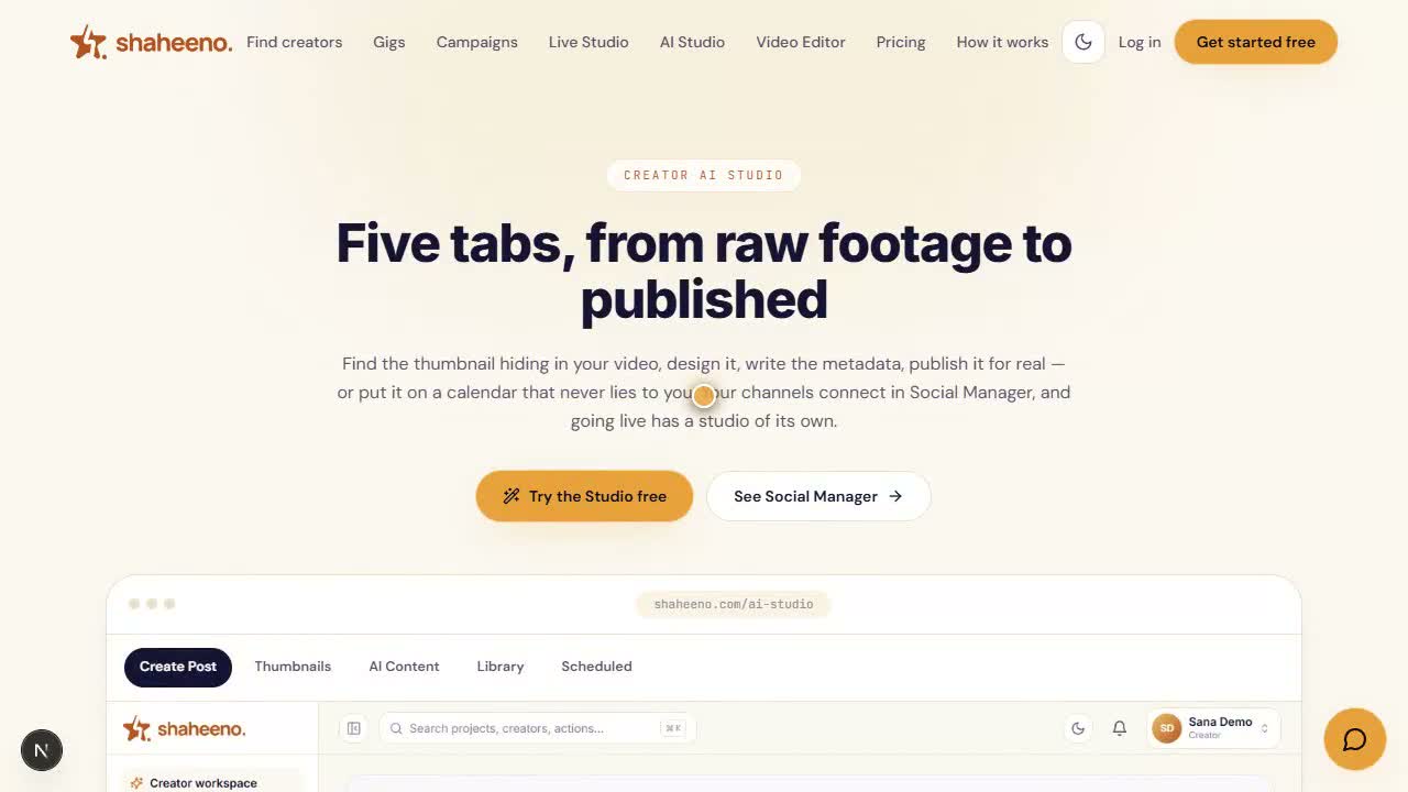 Using Shaheeno AI Studio: Scripts, Thumbs & Captions