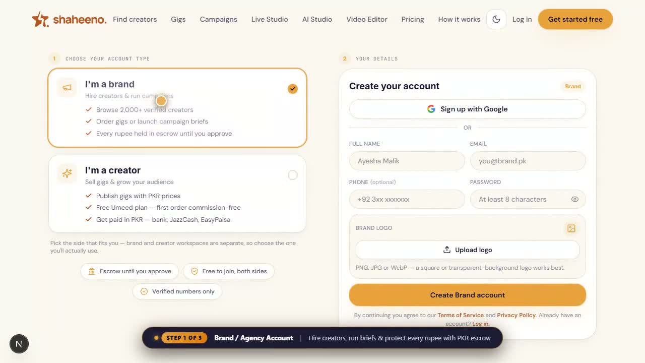How Brands Sign Up & Complete Verification